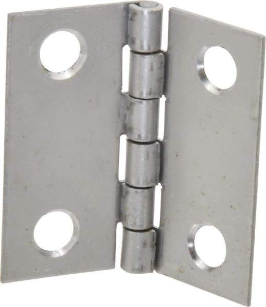 Made in USA - 1-1/2" Long x 1-1/2" Wide x 0.035" Thick, 302/304 Stainless Steel Commercial Hinge - 4 Holes, 0.086" Pin Diam - Americas Industrial Supply