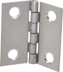 Made in USA - 1-1/2" Long x 1-1/2" Wide x 0.035" Thick, 302/304 Stainless Steel Commercial Hinge - 4 Holes, 0.086" Pin Diam - Americas Industrial Supply