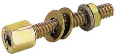 Electro Hardware - #4-40, 1/2" Thread Length, 3/16" High, Zinc Plated, Steel Jack Screw - 3/16" Width Across Flats, Hex Head, 0.1" Thread Depth, Grade 2 - Americas Industrial Supply