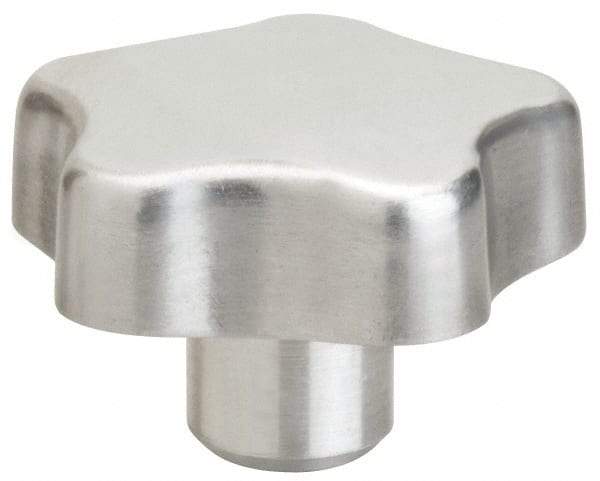 J.W. Winco - 40mm Head Diam, 5 Point Lobed Knob - Aluminum - Americas Industrial Supply
