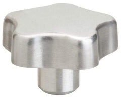 J.W. Winco - 40mm Head Diam, 5 Point Lobed Knob - Aluminum - Americas Industrial Supply