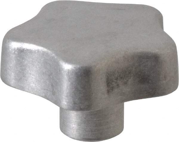 J.W. Winco - 40mm Head Diam, 5 Point Lobed Knob - M6x1 Hole, Aluminum - Americas Industrial Supply