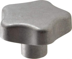 J.W. Winco - 40mm Head Diam, 5 Point Lobed Knob - M8x1.25 Hole, Aluminum - Americas Industrial Supply