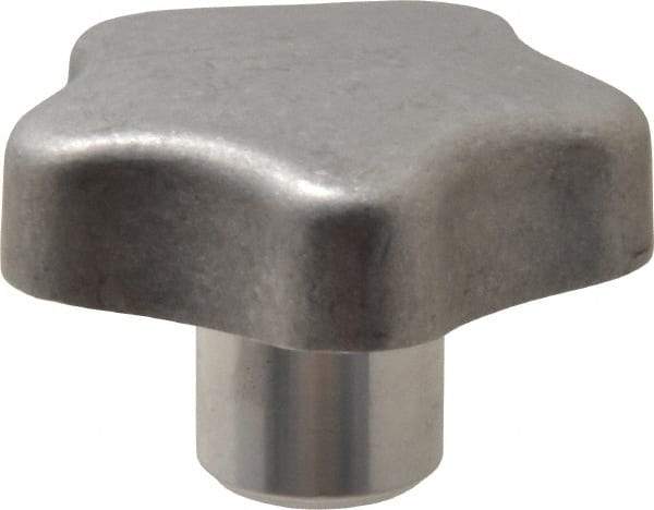 J.W. Winco - 50mm Head Diam, 5 Point Lobed Knob - M8x1.25 Hole, Aluminum - Americas Industrial Supply