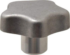 J.W. Winco - 50mm Head Diam, 5 Point Lobed Knob - M8x1.25 Hole, Aluminum - Americas Industrial Supply