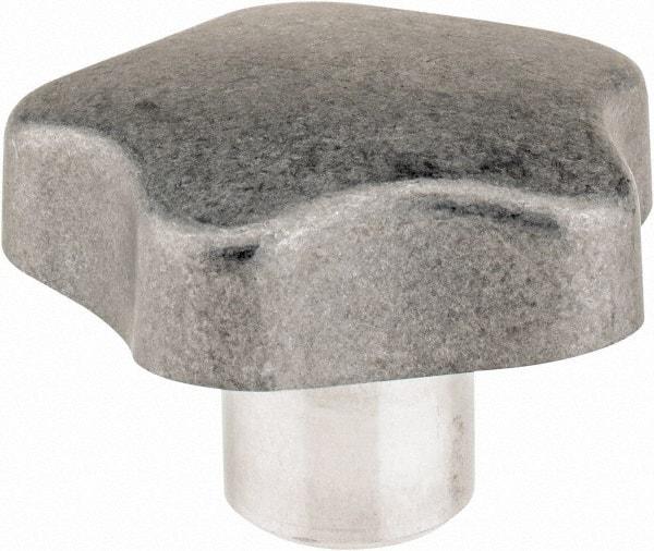 J.W. Winco - 70mm Head Diam, 5 Point Lobed Knob - Aluminum - Americas Industrial Supply