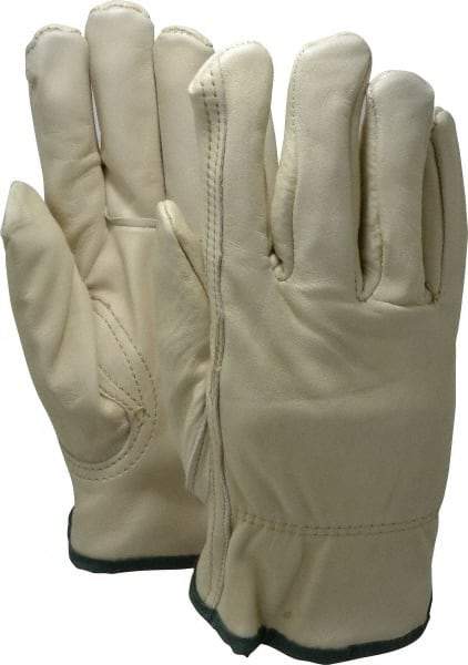 PRO-SAFE - Size M (8) Grain Cowhide Cold Protection Work Gloves - For Work & Driver, Uncoated, Slip-On Cuff, Full Fingered, Natural, Paired - Americas Industrial Supply