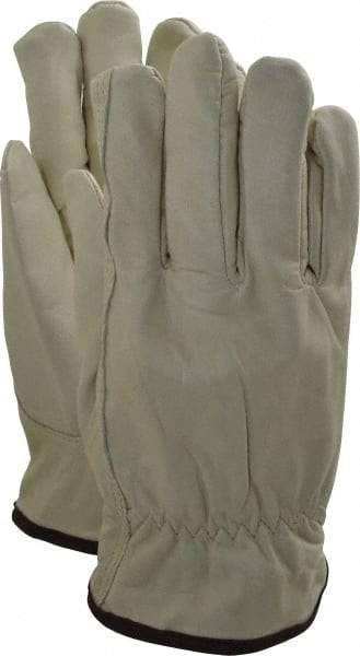 PRO-SAFE - Size L (9) Grain Cowhide Cold Protection Work Gloves - For Work & Driver, Uncoated, Slip-On Cuff, Full Fingered, Natural, Paired - Americas Industrial Supply