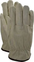 PRO-SAFE - Size L (9) Grain Cowhide Cold Protection Work Gloves - For Work & Driver, Uncoated, Slip-On Cuff, Full Fingered, Natural, Paired - Americas Industrial Supply