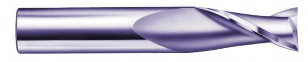 SGS - 3/4", 1-1/2" LOC, 3/4" Shank Diam, 4" OAL, 2 Flute, Solid Carbide Square End Mill - Single End, Uncoated, Spiral Flute, 30° Helix, Centercutting, Right Hand Cut, Right Hand Flute, Series 52 - Americas Industrial Supply