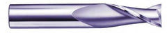 SGS - 3/4", 1-1/2" LOC, 3/4" Shank Diam, 4" OAL, 2 Flute, Solid Carbide Square End Mill - Single End, Uncoated, Spiral Flute, 30° Helix, Centercutting, Right Hand Cut, Right Hand Flute, Series 52 - Americas Industrial Supply