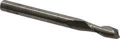 SGS - 3/16", 9/16" LOC, 3/16" Shank Diam, 2" OAL, 2 Flute, Solid Carbide Square End Mill - Single End, Uncoated, Spiral Flute, 30° Helix, Centercutting, Right Hand Cut, Right Hand Flute, Series 52 - Americas Industrial Supply