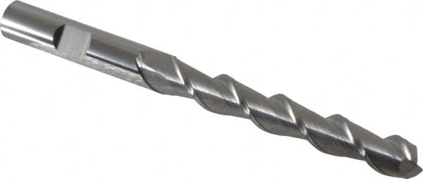 SGS - 3/8", 2-1/2" LOC, 3/8" Shank Diam, 4-1/4" OAL, 2 Flute, Solid Carbide Square End Mill - Single End, Uncoated, Spiral Flute, 45° Helix, Centercutting, Right Hand Cut, Right Hand Flute, Series 44 - Americas Industrial Supply