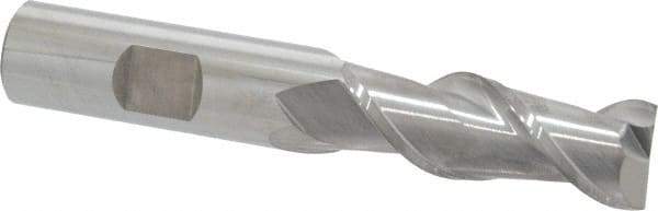 SGS - 5/8", 1-5/8" LOC, 5/8" Shank Diam, 3-3/4" OAL, 2 Flute, Solid Carbide Square End Mill - Single End, Uncoated, Spiral Flute, 45° Helix, Centercutting, Right Hand Cut, Right Hand Flute, Series 44 - Americas Industrial Supply