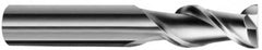 SGS - 5mm, 13mm LOC, 6mm Shank Diam, 57mm OAL, 2 Flute, Solid Carbide Square End Mill - Single End, Uncoated, Spiral Flute, 45° Helix, Centercutting, Right Hand Cut, Right Hand Flute, Series 44 - Americas Industrial Supply