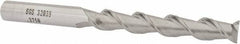 SGS - 3/8", 2-1/2" LOC, 3/8" Shank Diam, 4-1/4" OAL, 2 Flute, Solid Carbide Square End Mill - Single End, Uncoated, Spiral Flute, 45° Helix, Centercutting, Right Hand Cut, Right Hand Flute, Series 44 - Americas Industrial Supply