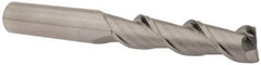 SGS - 1/2", 2" LOC, 1/2" Shank Diam, 4" OAL, 2 Flute, Solid Carbide Square End Mill - Single End, Uncoated, Spiral Flute, 45° Helix, Centercutting, Right Hand Cut, Right Hand Flute, Series 44 - Americas Industrial Supply