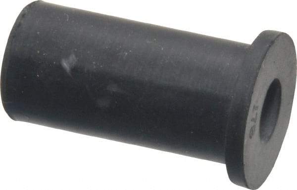 RivetKing - 1/4-20, 0.635" Diam x 0.051" Thick Flange, Rubber Insulated Rivet Nut - UNC Thread, Rubber, 1/2" Body Diam, 1.051" OAL - Americas Industrial Supply