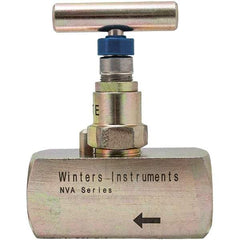 Value Collection - 1/4" Pipe, Inline Hard Seat Needle Valve - FNPT x FNPT Ends, Alloy Valve, 10,000 Max psi - Americas Industrial Supply