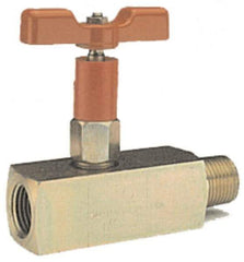 Value Collection - 1/2" Pipe, Inline Soft Seat Needle Valve - MNPT x FNPT Ends, Alloy Valve, 6,000 Max psi - Americas Industrial Supply