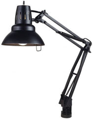 Electrix - 30 Inch, Spring Suspension, Clamp on, Incandescent, Black, Desk Light - 100 Watt, Nonmagnifying - Americas Industrial Supply