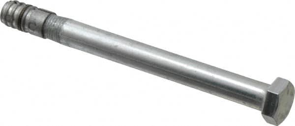 Made in USA - 3/8" Diam, 3/8" Drill, 4" OAL, Taper Bolt Concrete Anchor - Grade 5 Steel, Zinc-Plated Finish, Hex Head, Hex Drive - Americas Industrial Supply