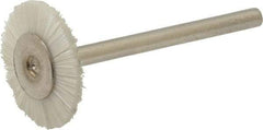Osborn - 3/4" OD, 1/8" Shank Diam, Nylon Wheel Brush - 3/32" Face Width, 6,000 RPM - Americas Industrial Supply