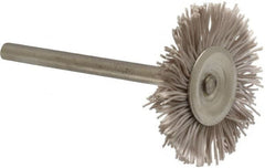 Osborn - 1" OD, 1/8" Shank Diam, Nylon Wheel Brush - 3/32" Face Width, 6,000 RPM - Americas Industrial Supply