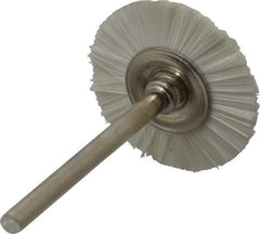 Osborn - 1" OD, 1/8" Shank Diam, Nylon Wheel Brush - 3/32" Face Width, 6,000 RPM - Americas Industrial Supply