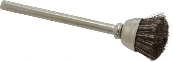Osborn - 9/16" Diam, 1/8" Shank Straight Wire Cup Brush - 0.012" Filament Diam, 25,000 Max RPM - Americas Industrial Supply