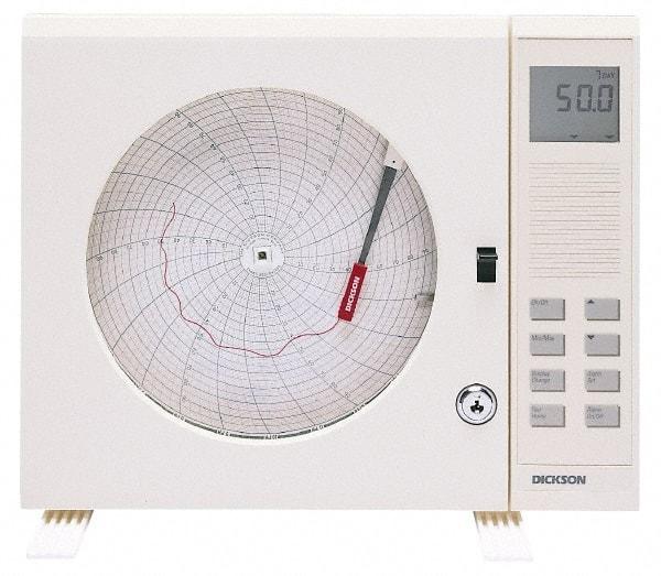 Dickson - 32 to 122°F, 31 Day Recording Time Chart - 8 Inch Diameter, Use with Esx Recorders - Americas Industrial Supply