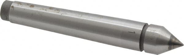 Value Collection - 0.48" Head Diam, Carbide-Tipped Steel Standard Point Solid Dead Center - 1MT Morse Taper, 0.48" Point Diam, 3.15" OAL - Americas Industrial Supply
