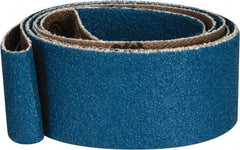 Made in USA - 1" Wide x 42" OAL, 80 Grit, Zirconia Alumina Abrasive Belt - Zirconia Alumina, Medium, Coated, X Weighted Cloth Backing - Americas Industrial Supply