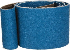 Made in USA - 2" Wide x 48" OAL, 60 Grit, Zirconia Alumina Abrasive Belt - Zirconia Alumina, Medium, Coated, X Weighted Cloth Backing - Americas Industrial Supply