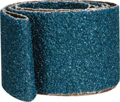 Made in USA - 2" Wide x 48" OAL, 24 Grit, Zirconia Alumina Abrasive Belt - Zirconia Alumina, Very Coarse, Coated, X Weighted Cloth Backing - Americas Industrial Supply