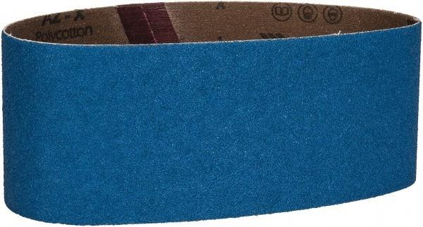 Made in USA - 3" Wide x 21" OAL, 60 Grit, Zirconia Alumina Abrasive Belt - Zirconia Alumina, Medium, Coated, X Weighted Cloth Backing - Americas Industrial Supply