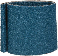 Made in USA - 4" Wide x 36" OAL, 24 Grit, Zirconia Alumina Abrasive Belt - Zirconia Alumina, Very Coarse, Coated, X Weighted Cloth Backing - Americas Industrial Supply