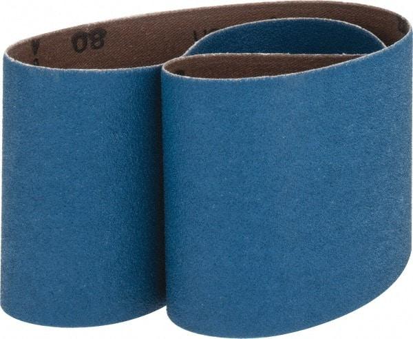 Made in USA - 3" Wide x 24" OAL, 80 Grit, Zirconia Alumina Abrasive Belt - Zirconia Alumina, Medium, Coated, X Weighted Cloth Backing - Americas Industrial Supply