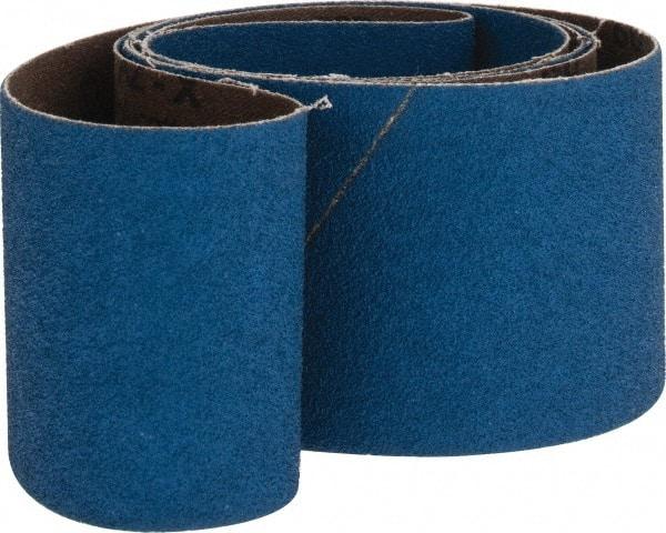 Made in USA - 2-1/2" Wide x 60" OAL, 60 Grit, Zirconia Alumina Abrasive Belt - Zirconia Alumina, Medium, Coated, X Weighted Cloth Backing - Americas Industrial Supply