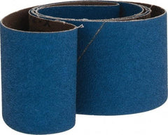 Made in USA - 2-1/2" Wide x 60" OAL, 60 Grit, Zirconia Alumina Abrasive Belt - Zirconia Alumina, Medium, Coated, X Weighted Cloth Backing - Americas Industrial Supply