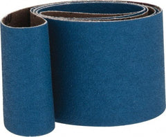 Made in USA - 2-1/2" Wide x 60" OAL, 80 Grit, Zirconia Alumina Abrasive Belt - Zirconia Alumina, Medium, Coated, X Weighted Cloth Backing - Americas Industrial Supply