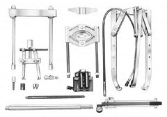 OTC - 17 Piece, 34" Spread, Hydraulic Puller Set - 3 Jaws, 19" OAL, 20-1/2" Reach - Americas Industrial Supply