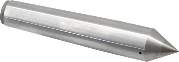 Made in USA - Carbide-Tipped Alloy Steel Standard Point Solid Dead Center - 3MT Morse Taper, 5-1/4" OAL - Americas Industrial Supply
