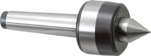 Bison - MT2 Taper Shank, 1.57" Head Diam 460 Lb Capacity Live Center - 5,000 Max RPM, 0.7" Point Diam, 0.87" Point Len, 460 Lb Max Workpc, 4.74" OAL, 0.87" Long Tip, Standard Point - Americas Industrial Supply