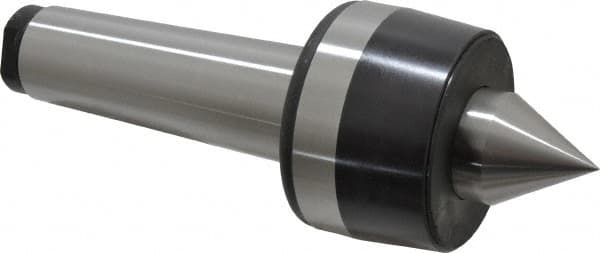 Bison - MT5 Taper Shank, 3.35" Head Diam 4,400 Lb Capacity Live Center - 2,500 Max RPM, 1.61" Point Diam, 1.77" Point Len, 4,400 Lb Max Workpc, 9.33" OAL, 1.77" Long Tip, Standard Point - Americas Industrial Supply