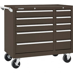 Kennedy - 10 Drawer 2,800 Lb Capacity Steel Tool Roller Cabinet - 39-3/8" Wide x 34" High x 18" Deep, Brown - Americas Industrial Supply