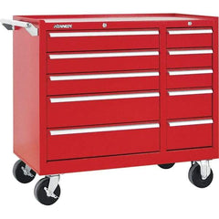 Kennedy - 10 Drawer 2,800 Lb Capacity Steel Tool Roller Cabinet - 39-3/8" Wide x 34" High x 18" Deep, Red - Americas Industrial Supply