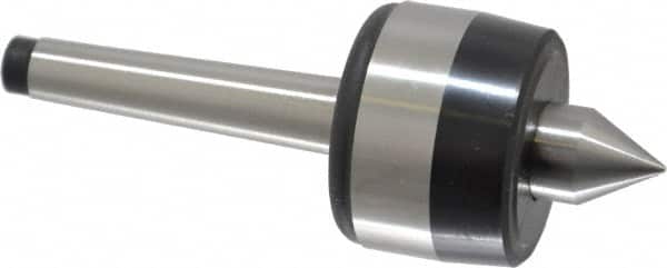 Bison - MT1 Taper Shank, 1-1/2" Head Diam 220 Lb Capacity Live Center - 5,000 Max RPM, 0.59" Point Diam, 0.7" Point Len, 220 Lb Max Workpc, 4.07" OAL, 0.7" Long Tip, Standard Point - Americas Industrial Supply