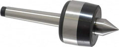 Bison - MT1 Taper Shank, 1-1/2" Head Diam 220 Lb Capacity Live Center - 5,000 Max RPM, 0.59" Point Diam, 0.7" Point Len, 220 Lb Max Workpc, 4.07" OAL, 0.7" Long Tip, Standard Point - Americas Industrial Supply