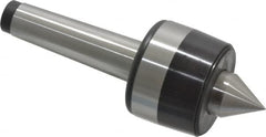 Bison - MT3 Taper Shank, 2.2" Head Diam 925 Lb Capacity Live Center - 4,000 Max RPM, 0.98" Point Diam, 1.12" Point Len, 925 Lb Max Workpc, 6.14" OAL, 1.12" Long Tip, Standard Point - Americas Industrial Supply
